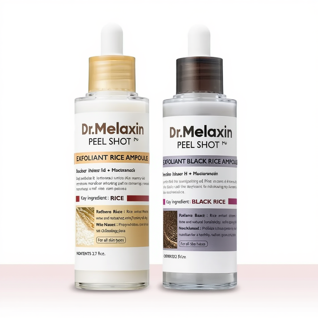ערכת פילינג כפולה Dr. Melaxin – אמפולת אורז לבן + אורז שחור mutualdropshopping